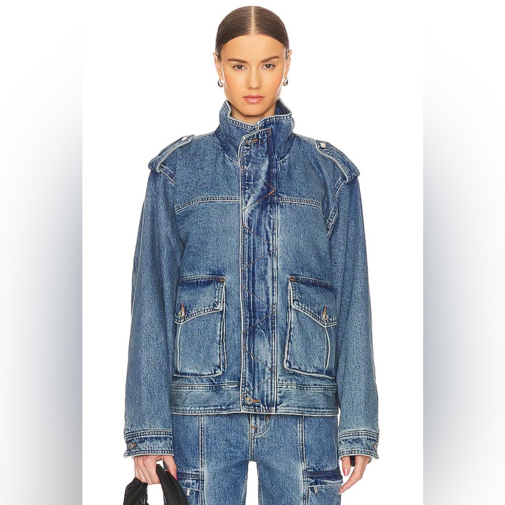 NWT Revolve GRLFRND Arden Cargo Denim Jacket Size Small